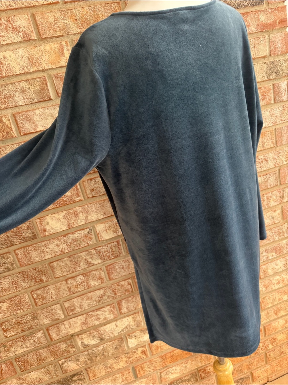 J. Jill Velvet V-Neck Long Sleeve Tunic - Slate Blue…200B - Picture 8 of 12